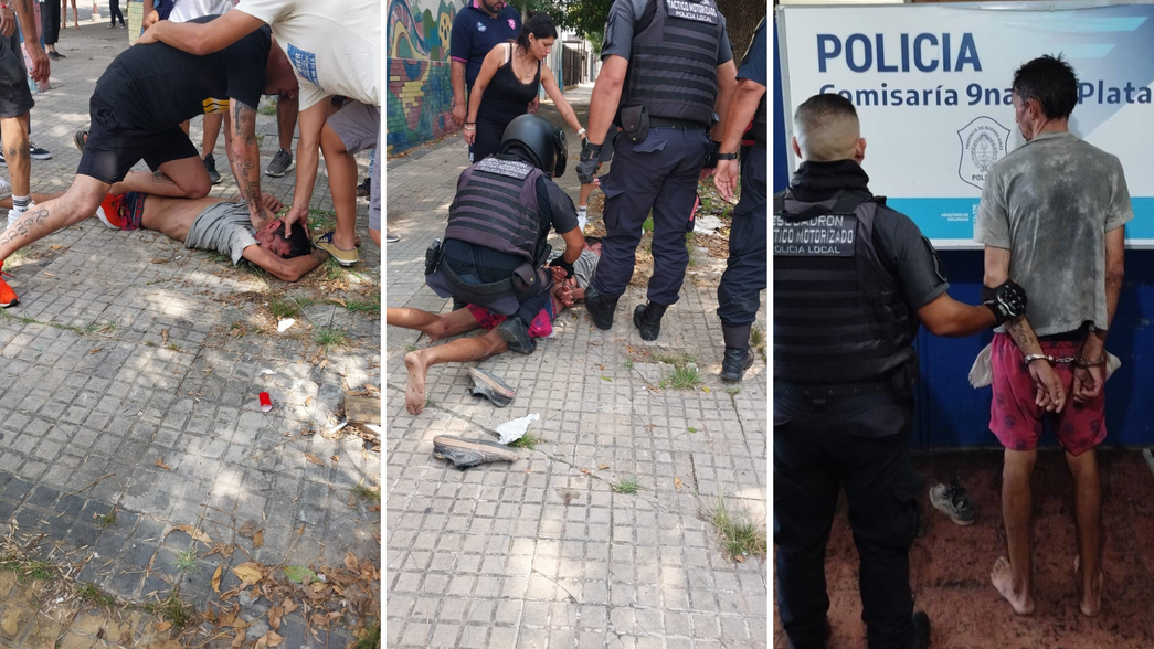 Vecinos de La Plata redujeron a un ladrón armado con un cuchillo frente a una escuela