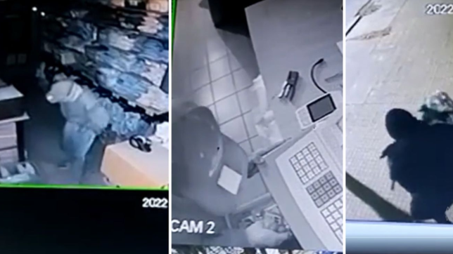 video: asi fue el robo de los boqueteros en una tienda de uniformes de la plata