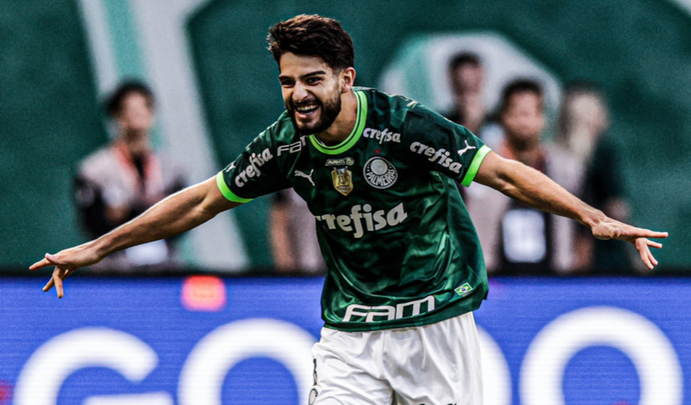 El Flaco López, de pasado en la Liga Amateur Platense, hoy en Palmeiras.