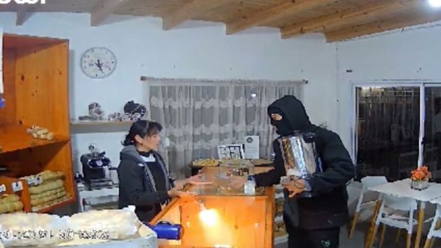 video: entro encapuchado a una panaderia de la plata y robo una cafetera de $200.000