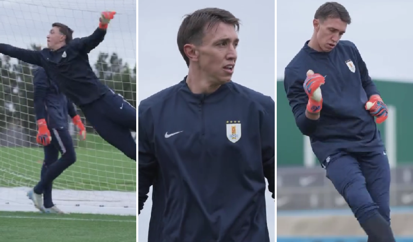 Muslera entrenamiento Selección uruguaya