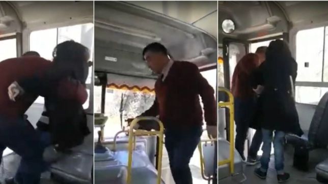 un ejemplo que emociona: grabaron a un chofer ayudando a una platense y se volvio viral