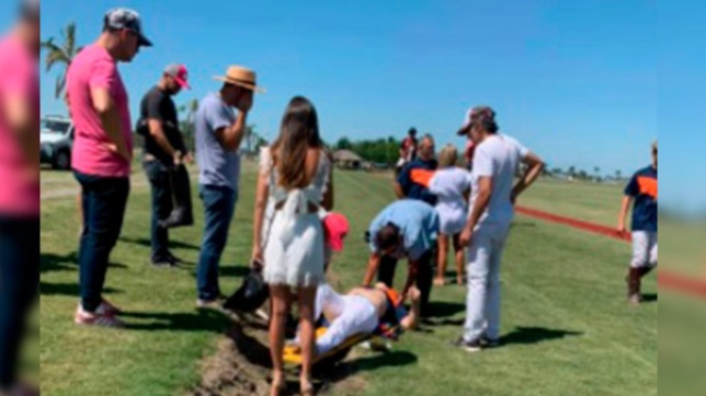 la primera imagen del accidente de burlando mientras jugaba al polo