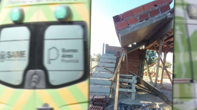 se cayo una losa de una construccion de la plata y un albanil perdio cuatro dedos