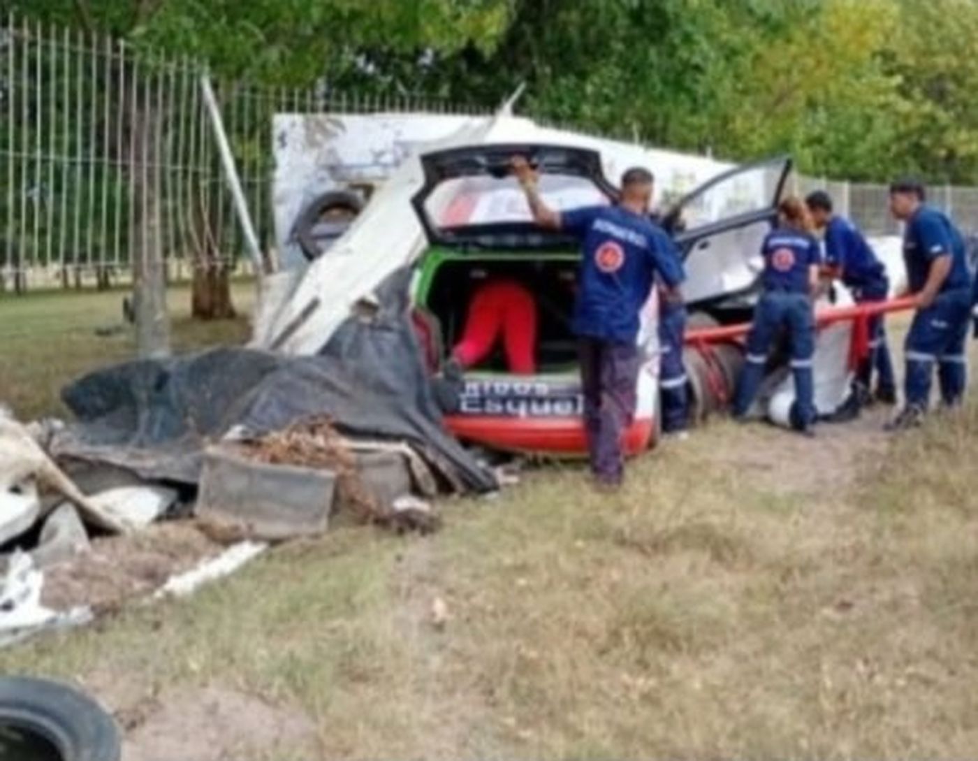 El auto de Lautaro Benot tras el accidente en el Autódromo de La Plata