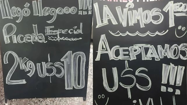 el carnicero viral que mostraba los precios de la carne en dolares celebro que ya se pueden poner pizarras con precios en esa divisa