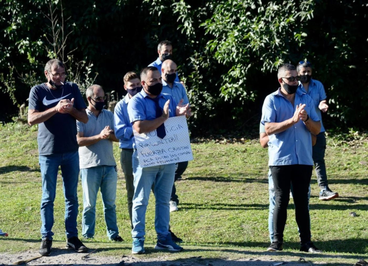 Marcha de choferes de la línea Oeste