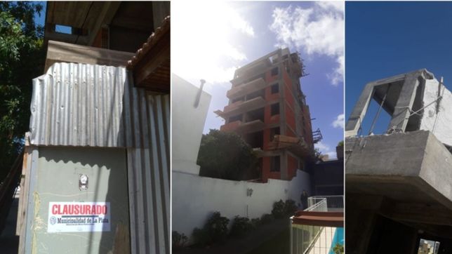 susto en el centro de la plata: se desplomo una losa en un edificio en construccion