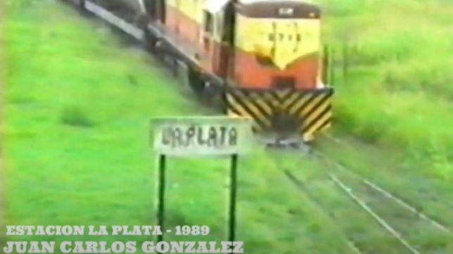 rescataron un video que muestra el paso de uno de los ultimos trenes cargueros en 17 y 71