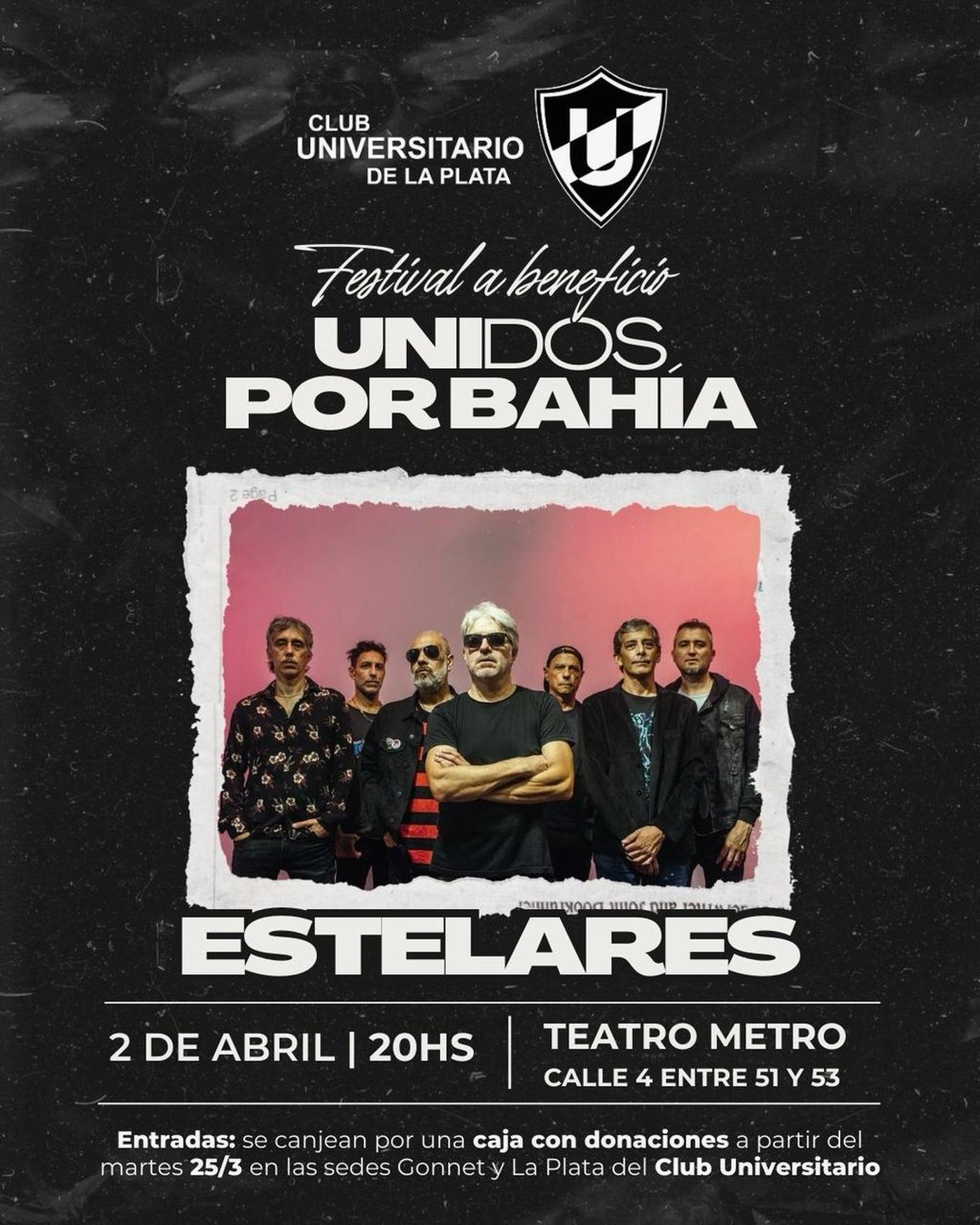 La reconocida banda Estelares se presenta el 2 de abril en La Plata en el festival solidario 