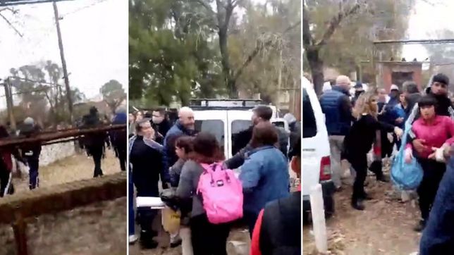 video: pelea, gritos y amenazas en la puerta de una escuela de la plata