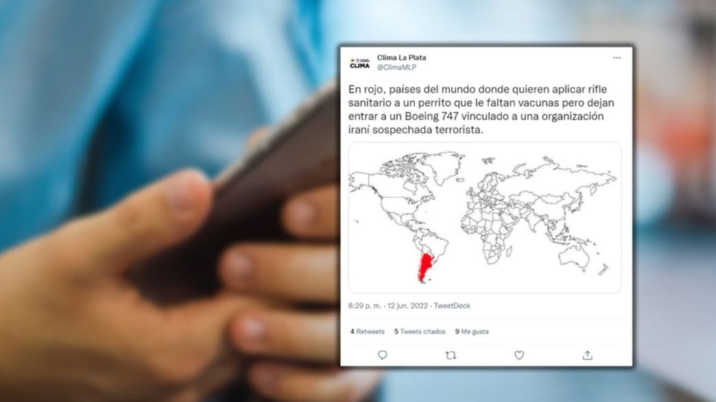 El extraño tuit de la cuenta oficial del clima de La Plata que desorientó a los vecinos