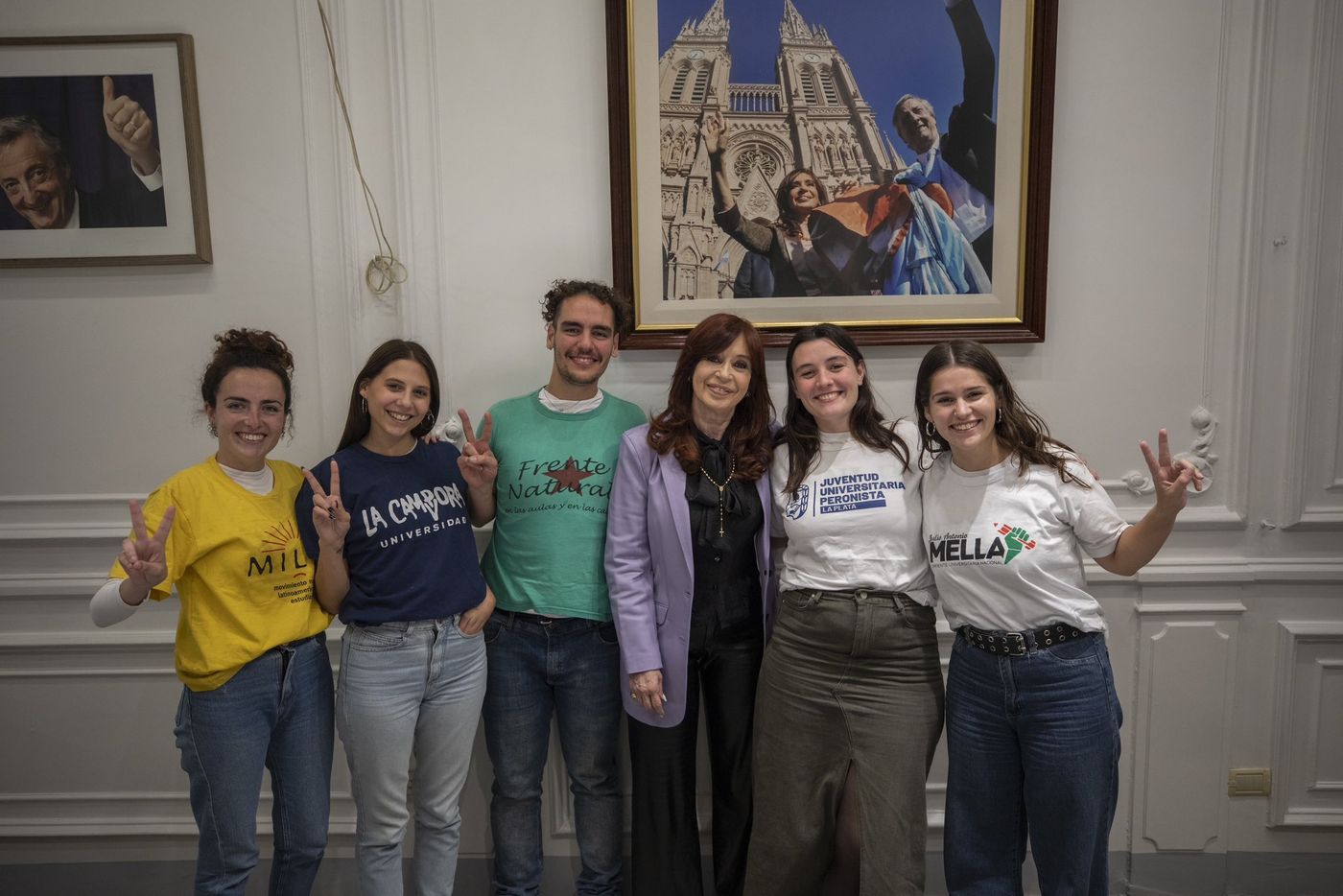 Cristina Kirchner con representantes de la FULP