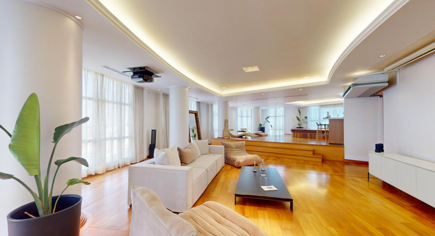 El departamento de Juan Sebastián Verón, por dentro. Recientemente se puso en venta.