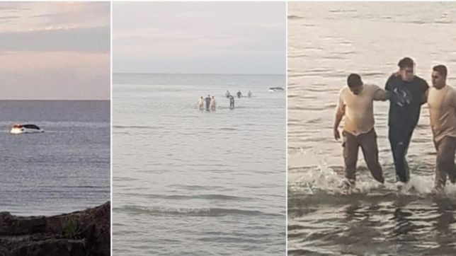 video: asi fue el rescate del hombre que se metio con el auto al rio y casi se ahoga