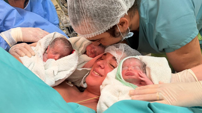 Una mamá dio a luz a trillizos en el Hospital Español de La Plata