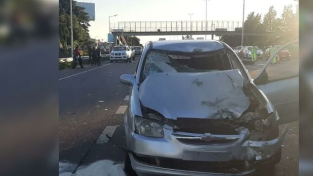 murio un motochorro que se metio en contramano por autopista y choco contra un auto