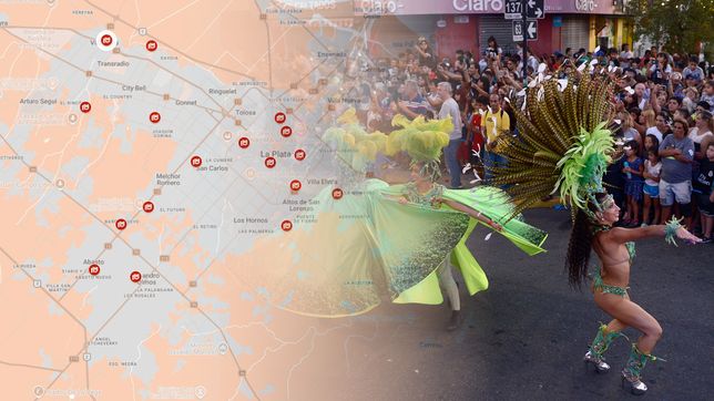 de este a oeste y de norte a sur, el mapa para disfrutar el carnaval en los barrios de la plata