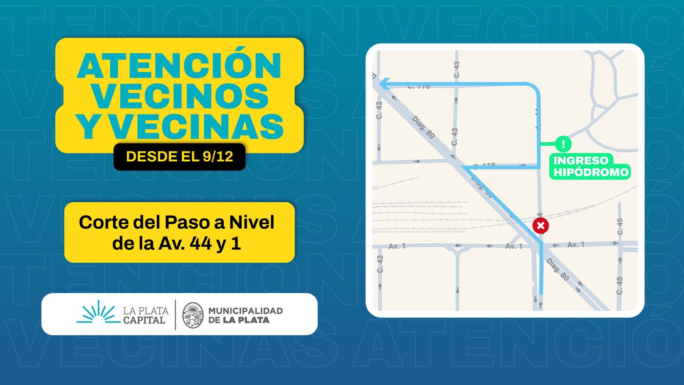 La Municipalidad de La Plata anunció obras en el paso a nivel de 1 y 44 La Municipalidad de La Plata anunció obras en el paso a nivel de 1 y 44