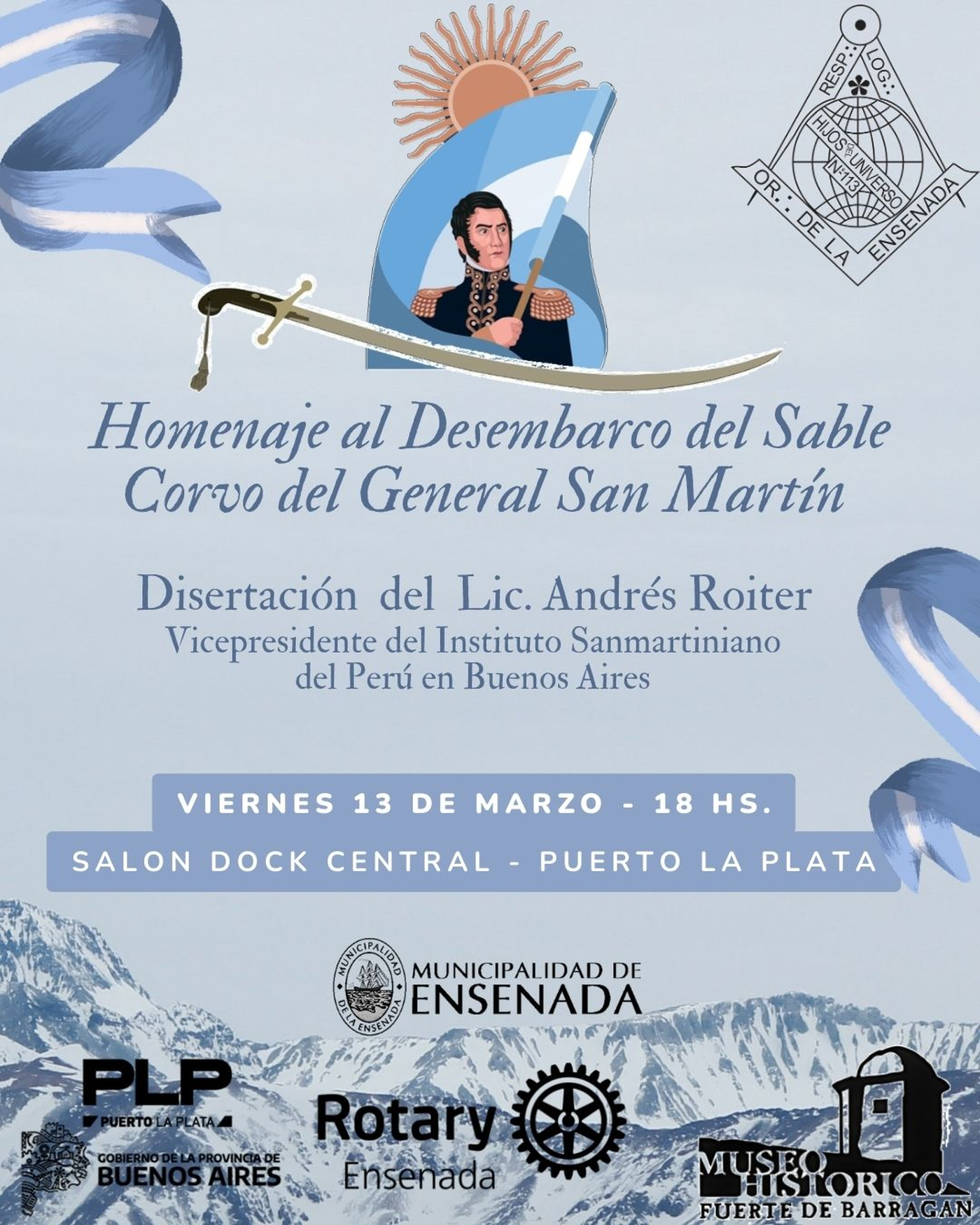 El homenaje al sable corvo de San Mar&iacute;n en Ensenada tendr&aacute; lugar este viernes 13