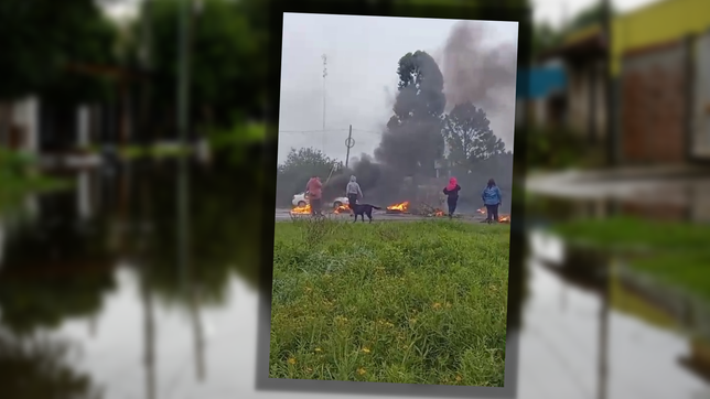 en olmos cortaron ruta 36 para que aparezca el delegado en medio del temporal