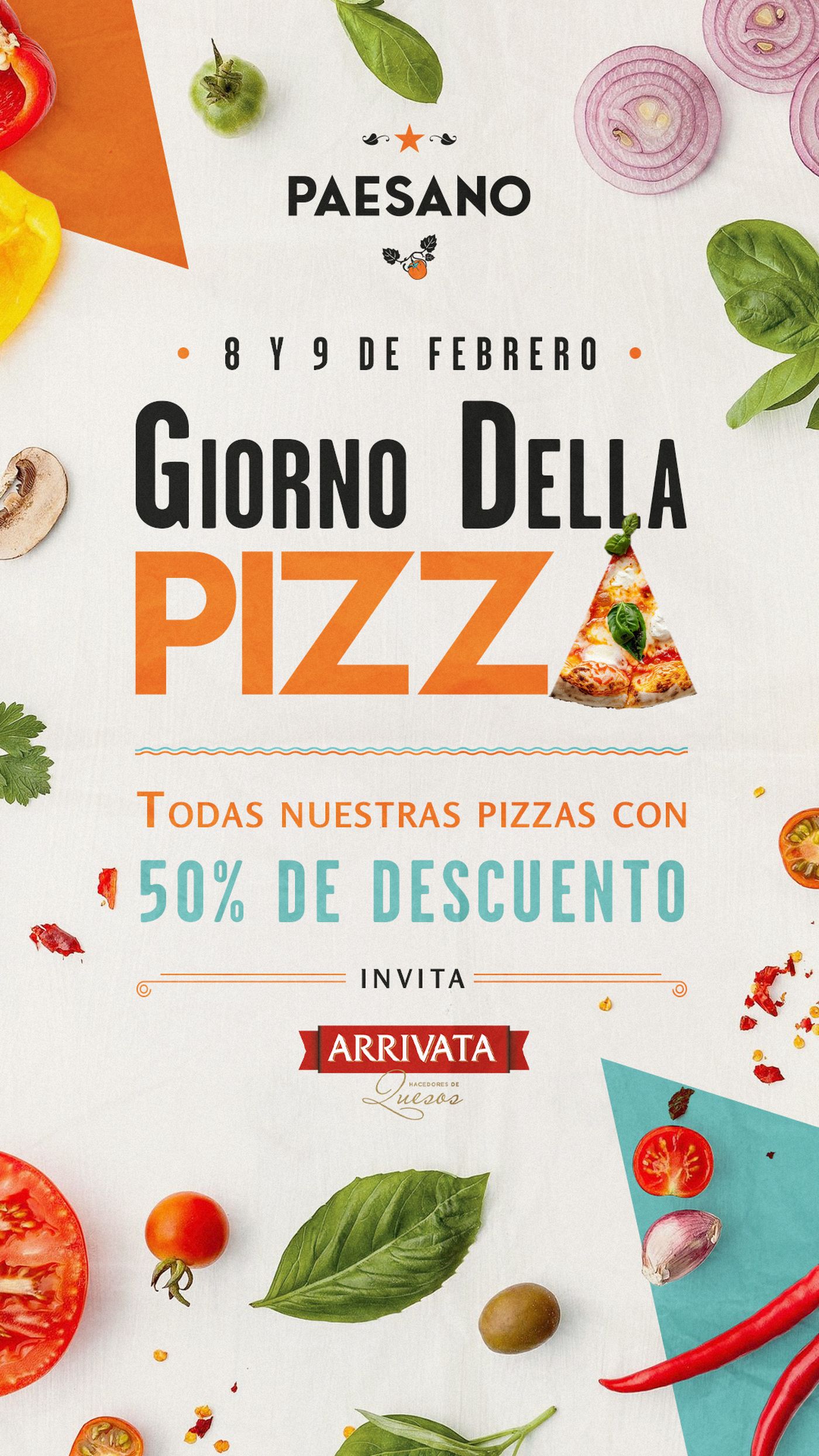 Durante el Día de la Pizza en Paesano habrá 50% off 