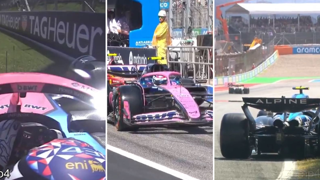 la secuencia completa del abandono de colapinto en la clasificacion del gp de espana