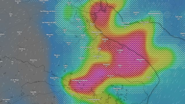 la impactante imagen de radar que muestra como llegan las tormentas a la plata, berisso y ensenada