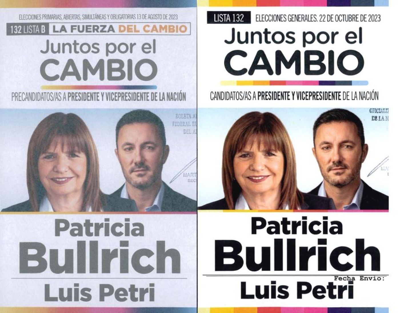 La boleta de Patricia Bullrich es la única que no tendrá cambios para las elecciones generales.