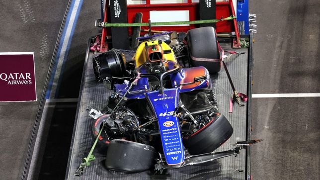 colapinto choco en la clasificacion y williams puso en duda que pueda correr en las vegas