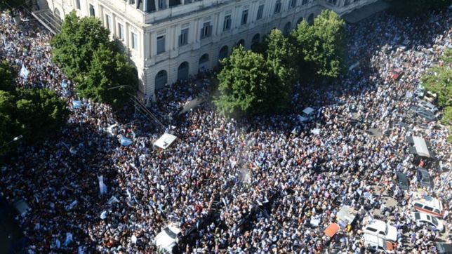 video: desde el aire, los increibles videos que muestran el festejo en 7 y 50