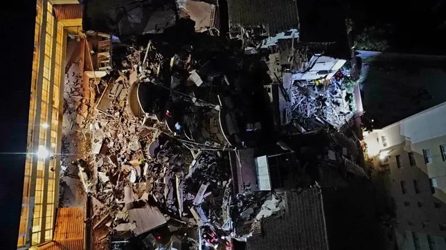 desde el aire, las impactantes fotos del hotel dubrovnik que se derrumbo en villa gesell