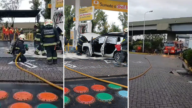 video: ambulancia, bomberos y tension tras el choque de tiago palacios contra un surtidor