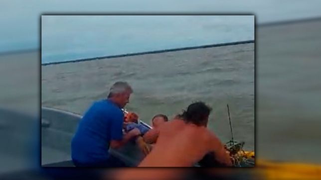 video: dramatico rescate de un kayakista que casi se ahoga en el rio de la plata
