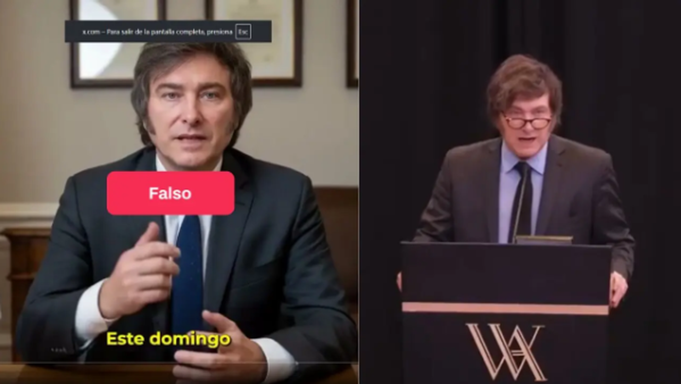 A la izquierda, la imagen generada con IA. A la derecha, la última aparición pública del presidente el 6 de septiembre en Los Angeles.