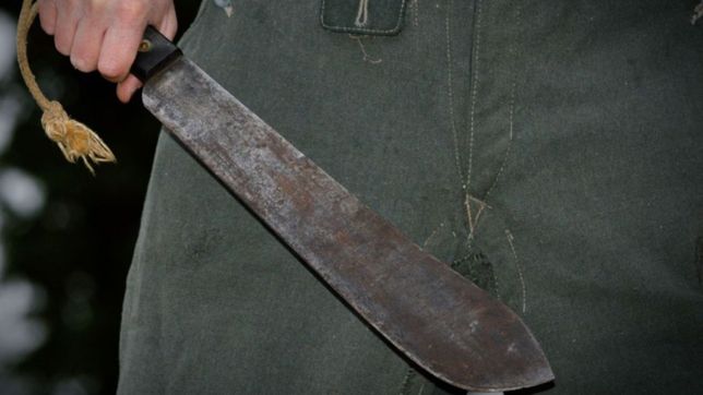 le pidio un machete a su mama para ir a pelear, no se lo dio y la termino golpeando