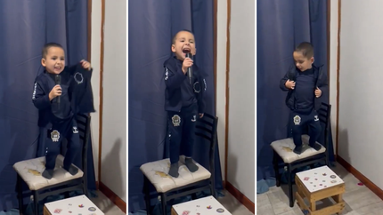 Un nene fanático de Gimnasia baila como Lali Espósito, canta sus canciones y la conmovió