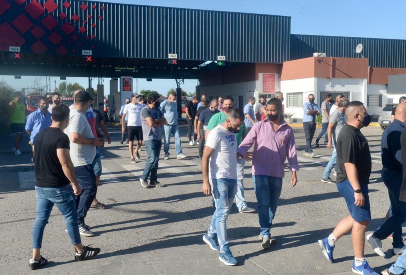 Marcha de choferes de la línea Oeste