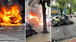 un taxi se prendio fuego en pleno centro de la plata y genero alarma entre los vecinos un taxi se prendio fuego en pleno centro de la plata y genero alarma entre los vecinos