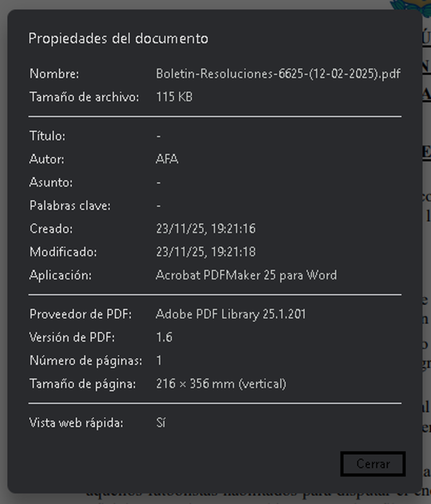 Los metadatos publicados por @fmumana95 en X.