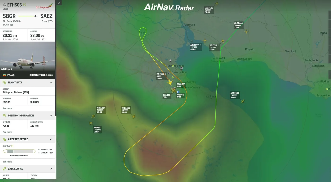 El extraño recorrido del avión que sobrevoló a baja altura el AMBA 