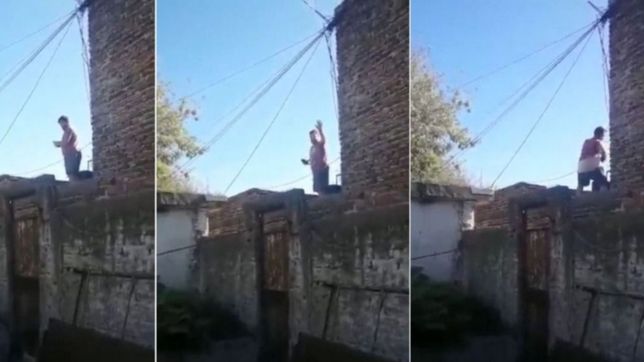 detuvieron al hombre que bailaba en el techo y amenazaba a sus vecinos de la loma