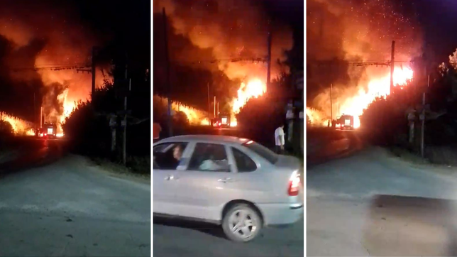 fuego y tension: un incendio forestal encendio alarmas en berisso