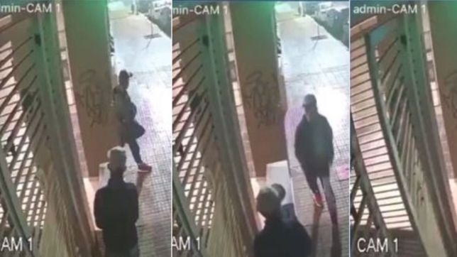 video: dos delincuentes forzaron un porton y se metieron a robar a un edificio de la plata