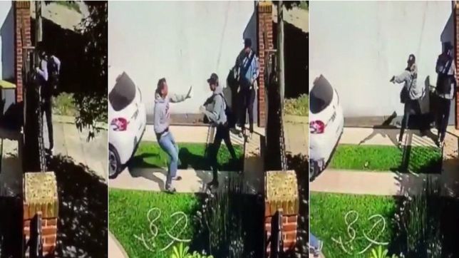 video: quisieron robar en una casa, el dueno se defendio a las pinas y amenazaron con dispararle