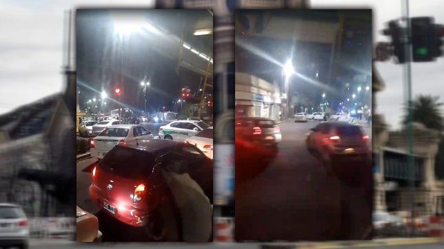 corte de taxistas y tension en la zona de la estacion de trenes por la presencia de un uber