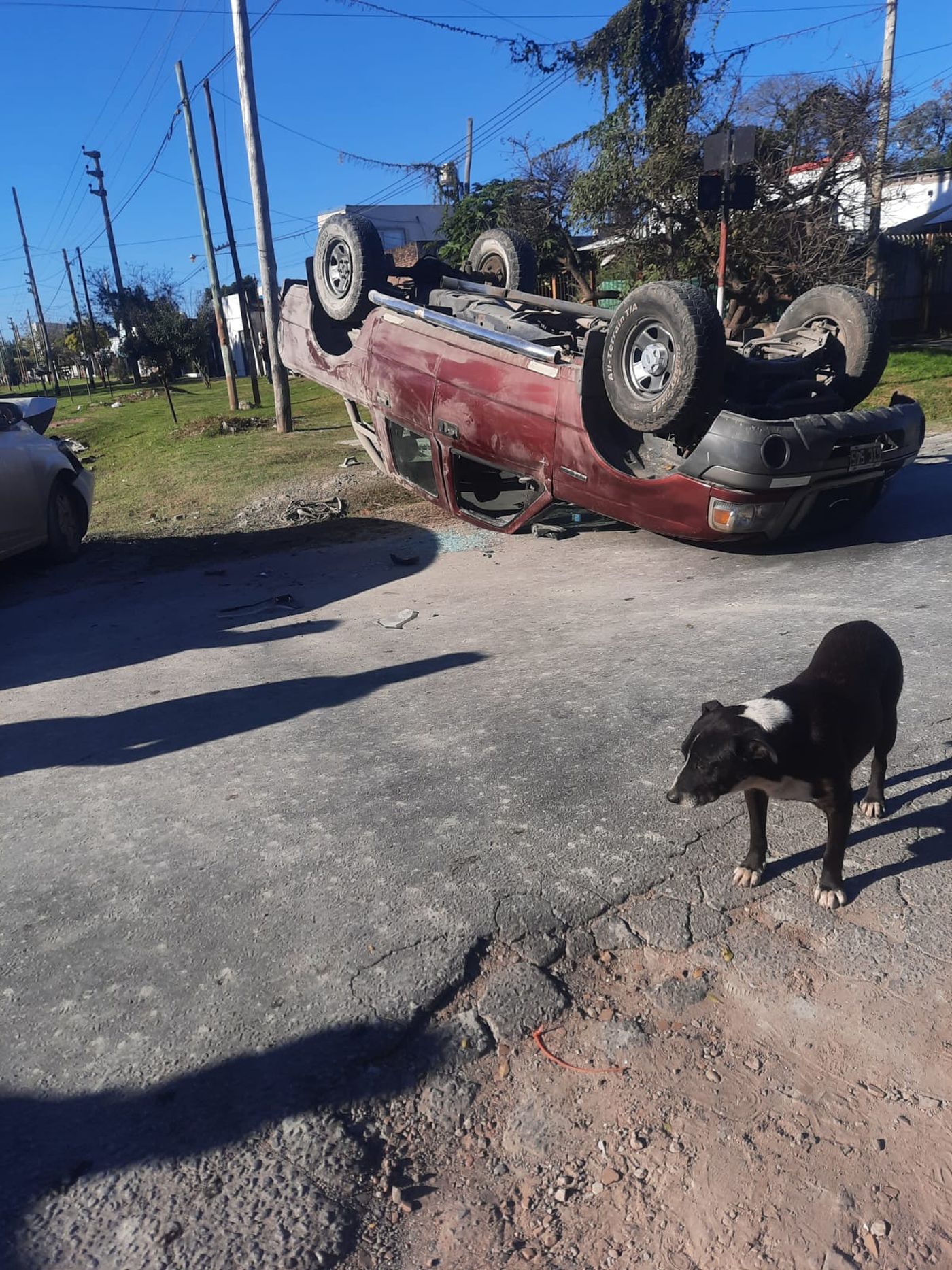 Así quedó la camioneta tras el choque en Los Hornos