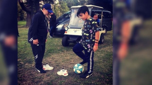 las fotos del emocionante momento vivido entre maradona y su nieto benjamin agüero