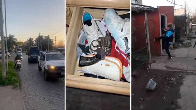 disparos, piedrazos, corridas y tension por un megaoperativo policial que termino con dos profugos