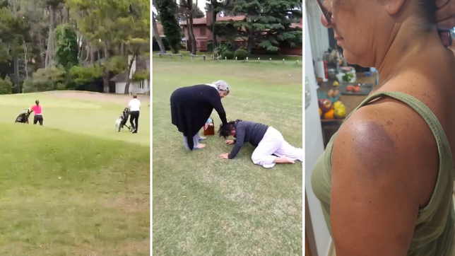 los estremecedores videos de la golpiza a una platense en un campo de golf de pinamar